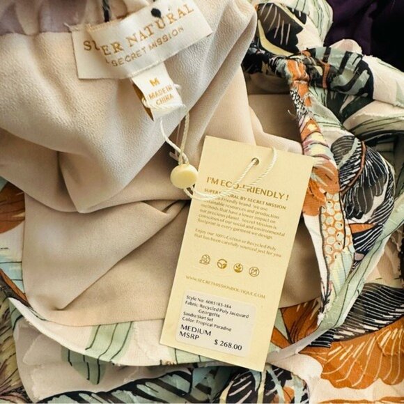 Super Natural by Secret Mission Jacquard Georgette Sandra Maxi Skirt M NWT - Picture 7 of 10